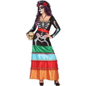 Disfraz para Adultos Esqueleto Mexicano Multicolor XL (2 Unidades)