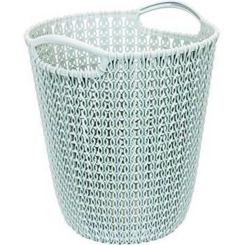 Cesto de Papel 7L Curver Knit Crema - Plástico, Diseño Texturizado, Dimensiones 24x27x23 cm