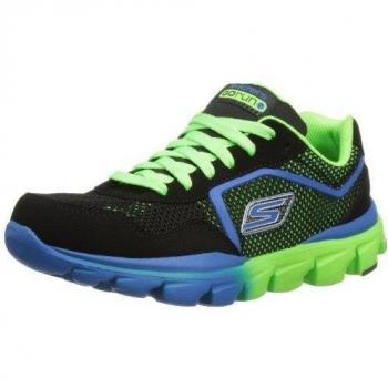 Skechers GOrun Ride Supreme - Zapatillas de material sintético para niño, color negro/verde lima, 1 UK