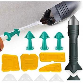SAFETYON 13 Piezas Herramientas de Calafateo de Silicona, Kit de Herramienta de Rascador Silicona, Herramienta de Sellado del Removedor del Silicón para la Esquina de la Ventana/Cocina/Baño