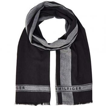 Tommy Hilfiger Selvedge Scarf Bufanda, Negro