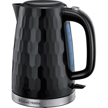 Hervidor eléctrico Russell Hobbs 26051-70, color negro, material plástico y acero inoxidable, potencia de 2400 W, capacidad de 1.7 litros