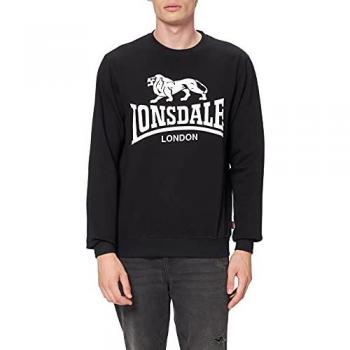 Sudadera LONSDALE Gosport Negra para Hombre - 60% Algodón, 40% Poliéster, Talla S