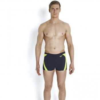 Speedo Logo Graphic SPL ASHT Am Bañador de baño, Logo Graphic Spl ASHT Am, Oxid Grey/Lime Punch