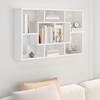 Estantería de pared de madera de ingeniería 85x16x52,5 cm en Blanco, Negro y Roble Sonoma - Mueble de Almacenaje para Oficina, Estudio y Dormitorio