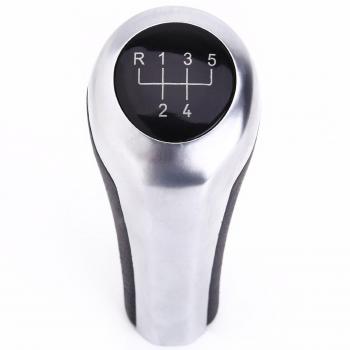 Asiv Pomo de Cambio para Coche en Negro y siliver, Engranaje de capítulo 5 como Pieza de Recambio de Juego Enchufe