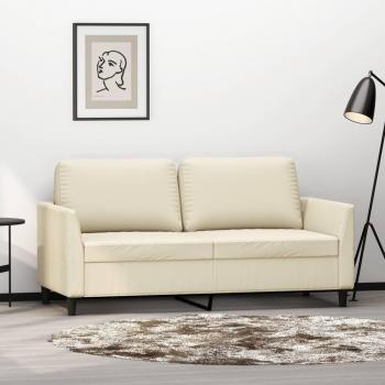 Sofá de 2 plazas crema de 140 cm en cuero sintético Vidaxl