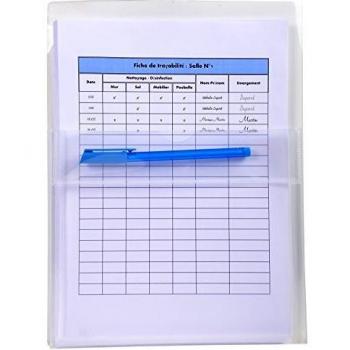 Exacompta 56300E - Bolsa de 2 fundas adhesivas con apertura delantera, A4