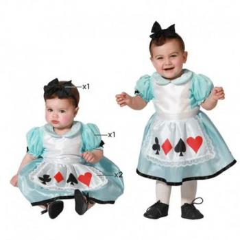 Disfraz de Alicia para bebé y niña - Incluye vestido azul con delantal blanco, diadema con lazo, material suave y cómodo, disponible en varias tallas
