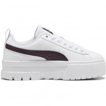 Puma Mayze Lth White Leather Sneakers for Girls