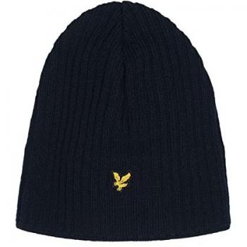 Lyle & Scott Knitted Ribbed Beanie - Dark Navy - One Size - Male