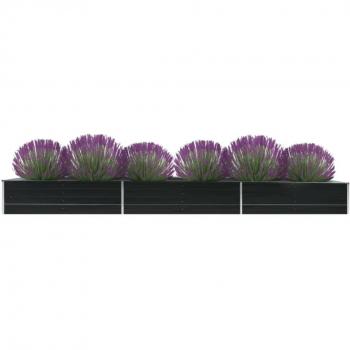 vidaXL Garden Raised Bed Galvanised Steel 480x80x45 cm Anthracite