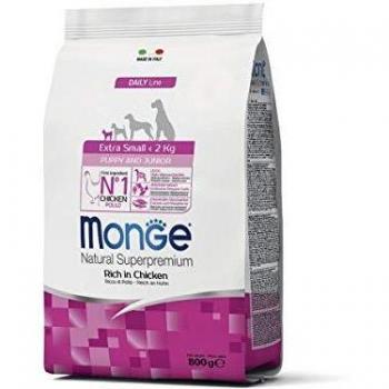 Monge Natural Superpremium Croquetas Secas para Cachorros de Raza Extra Pequeña con Pollo 800g