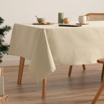 Mantel Navidad Algodón Jacquard Rectangular Verde Oliva y Oro 140x300 cm