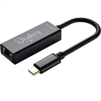 Adaptador Gigabit USB-C a Ethernet Donkey Pc 1000Mbps Compatible con Windows, MacBook Pro y Linux