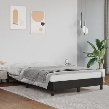Estructura de cama de cuero sintético negro 120x190 cm