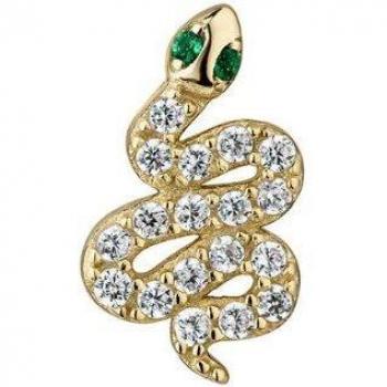 Ear Candy - Piercing Cascabel de plata bañado en oro 18k