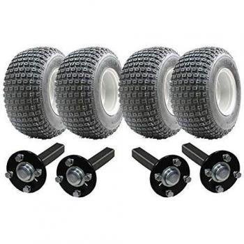 Kit de Remolque ATV Doble Eje 18x9.50-8 con 4 Ruedas Cramponadas y Capacidad de 408kg