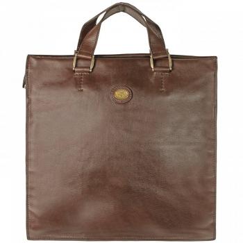 The Bridge Saddlery Uomo Henkeltasche Shopper Leder 38 cm Laptopfach marrone