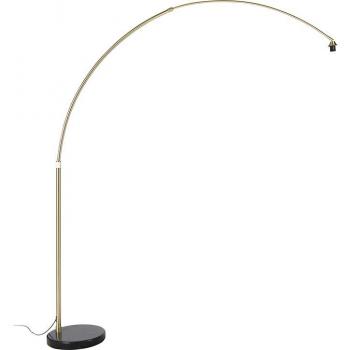 Lámpara de arco XXL ajustable en latón con base de mármol negro, compatible con LED, diseño moderno