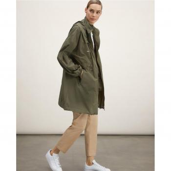 Motivi - Parka de mujer con capucha desmontable, bolsillos laterales y cintura ajustable