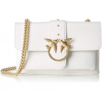 Pinko - Mini Love Soft Tracolla Vitello Seta+borchiette, Shoppers y bolsos de hombro Mujer, Gris