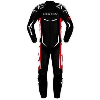 Mono de cuero Spidi Track Pro Wind Rojo-Negro, 1 pieza, talla 48