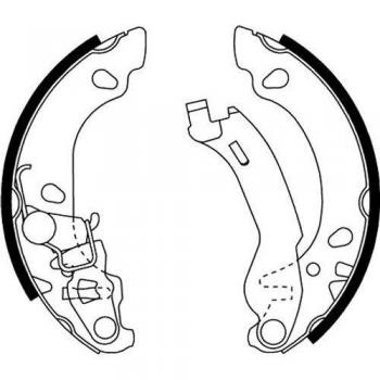 Juego de zapatas de freno HELLA 8DB 355 002-691 para FIAT Panda II con levante de freno a mano, sistema de frenos Lockheed