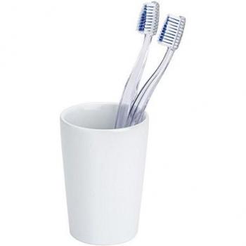 Wenko Coni Vaso para Cepillos de Dientes, Cerámica, Blanco, 7.5x7.5x275 cm