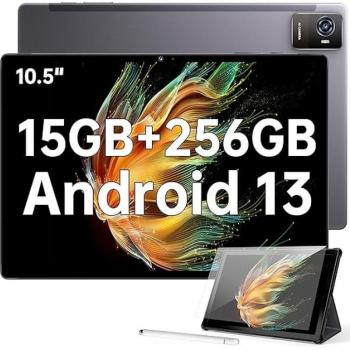 OUKITEL OKT3 Tablet Android 13 Octa-Core, 15GB RAM, 256GB almacenamiento, batería de 8250mAh, pantalla FHD de 10.5, conectividad 4G, GPS y OT