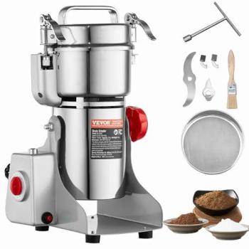 VEVOR 300g High-Speed Commercial Electric Grain and Spice Mill Grinder, 1500W Stainless Steel Pulverizer for Rapid Grinding of Grains, Spices, and Coffee