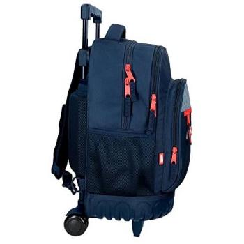 Mochila con ruedas Reebok Lucia azul, fabricada en poliéster, dimensiones 32x43x21 cm, capacidad de 28.9 litros