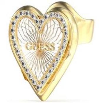 Pendientes Guess Love Me Tender Corazones de acero dorado y cristales