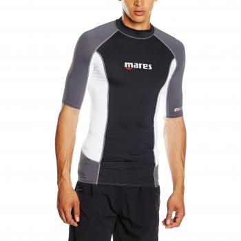 Mares Rash Guard Trilastic S-Sleeve - Traje de Buceo para Hombre, Color Negro, Talla XS