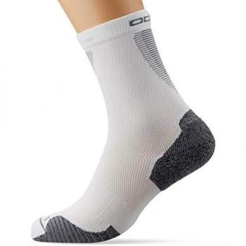 Odlo Ceramicool Run Crew Socks - White/Grey - Size 39-41