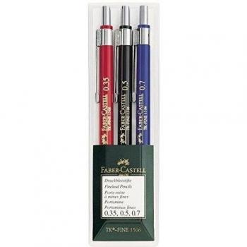 Faber-Castell - Juego de 3 portaminas de 0.35, 0.5 y 0.7mm