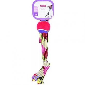 Juguete de Cuerda para Perros con Pelota de Tenis y Lazo - 55cm