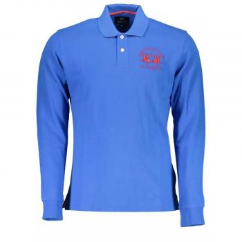 La Martina Elegant Long-Sleeved Polo in Chic Blue - XL