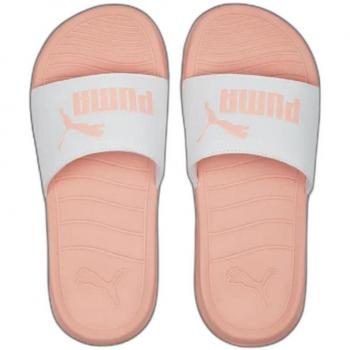 Chanclas Puma para mujer y niña modelo POPCAT 20, color blanco y rosa