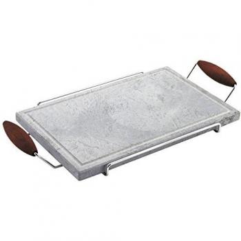 Piedra para asar rectangular grande con marco de metal Bisetti