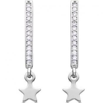 Pendientes Luxenter Africa Basic de aleación de metal bañados en rodio