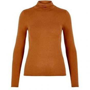 Vero Moda – Parte superior de punto – Cuello alto – Ri marrón M