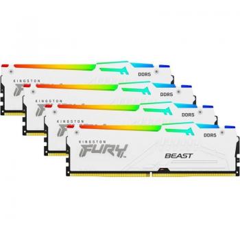 Kingston FURY Beast RGB White DDR5 6000MHz 64GB (4x16GB) CL40 Memoria RAM