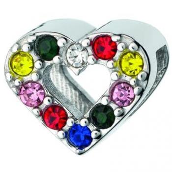 Abalorio AN Jewels AL.DLI02FC - Adorno en Acero Inoxidable para Anillos, Pulseras, Pendientes y Colgantes con Diseño Colorido Love is..