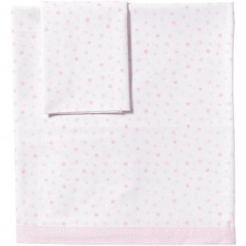 Praia E4221670 - Juego de sábana para cuna, 60 x 120 cm, diseño de estrellas, color rosa