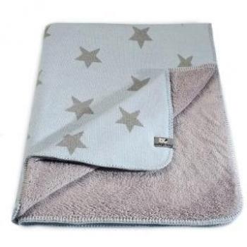 Sólo, Manta de punto fantasía de los niños del bebé: la estrella de 90 x 75 cm, azul