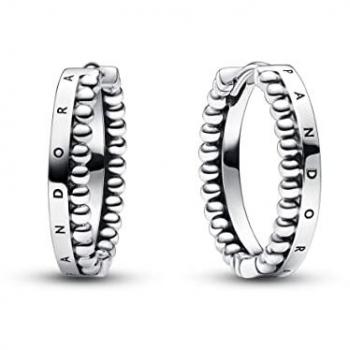 Pendientes de aro Pandora Signature en plata de ley 292310C00 para Mujer