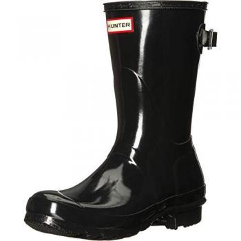 Hunter Women's Original Short Back Adjustable Wellington Boots - Black - Size 6