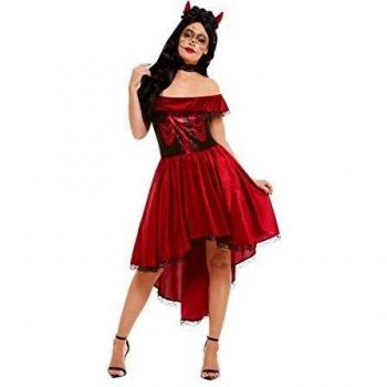 Smiffys 50945S - Disfraz de Día de los Muertos para mujer, talla S, color rojo