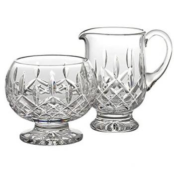 Waterford Lismore Crystal Footed Creamer & Sugar Set